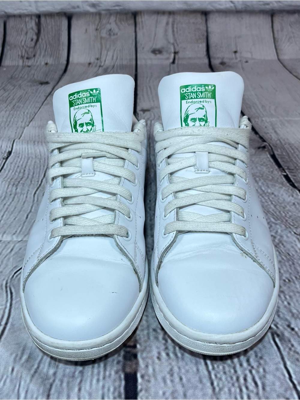Adidas Stan Smith Athletic Tennis Shoes Mens Size 9.5 White Sneakers - Picture 5 of 10